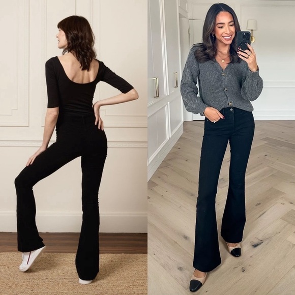 NWT BOYISH Black Stretch Denim High Rise Flare Leg 90s Bootcut Jeans 27 - Picture 7 of 9